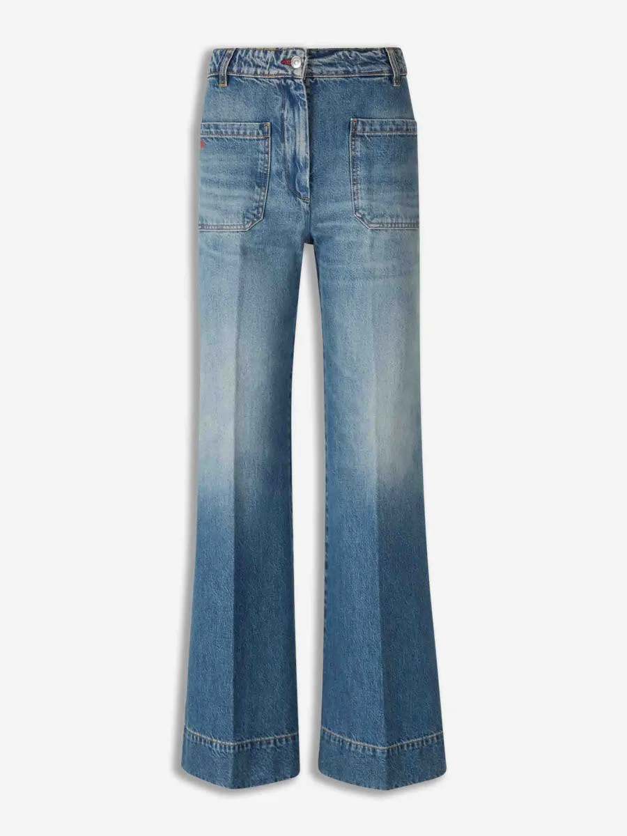 Victoria Beckham Flared Jeans Logo - 1