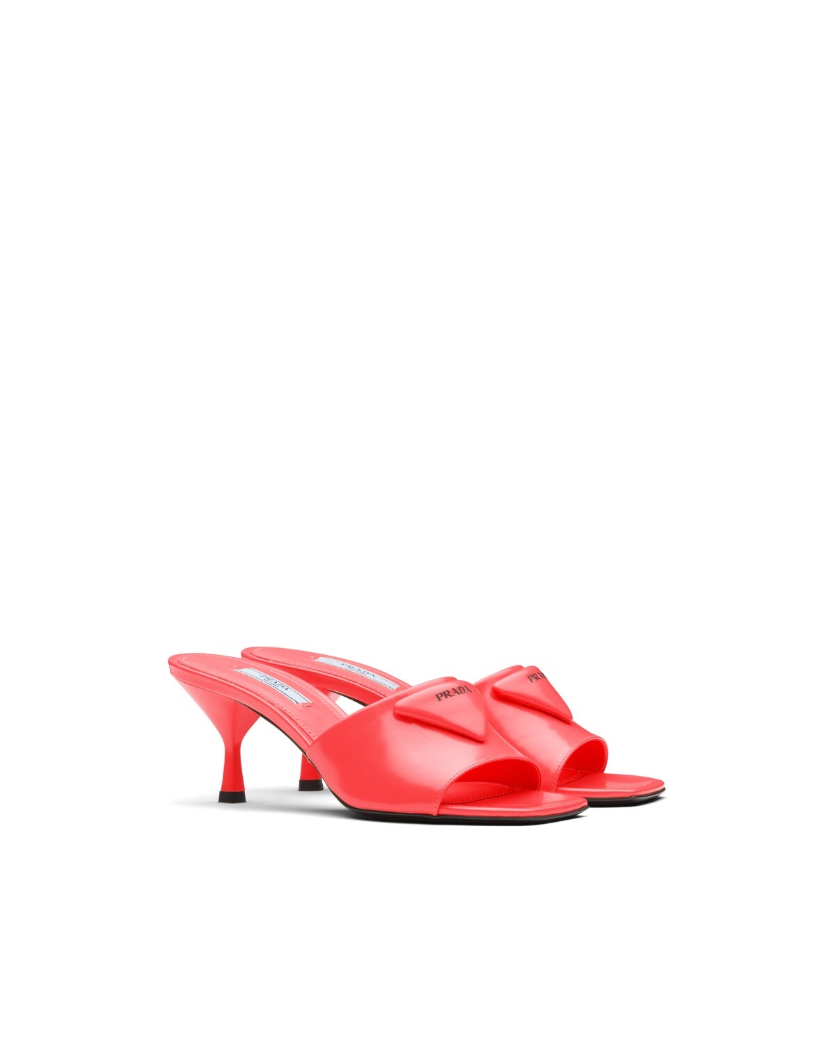 Brushed leather heeled slides - 2