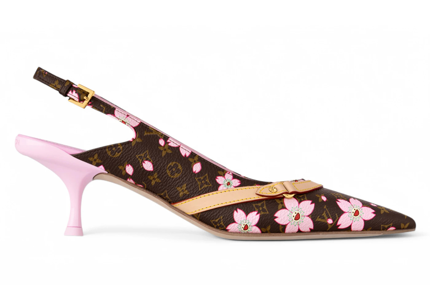 Louis Vuitton x Takashi Murakami 6AM Slingback Pump Cherry Blossom Sakura Brown (Women's) - 1