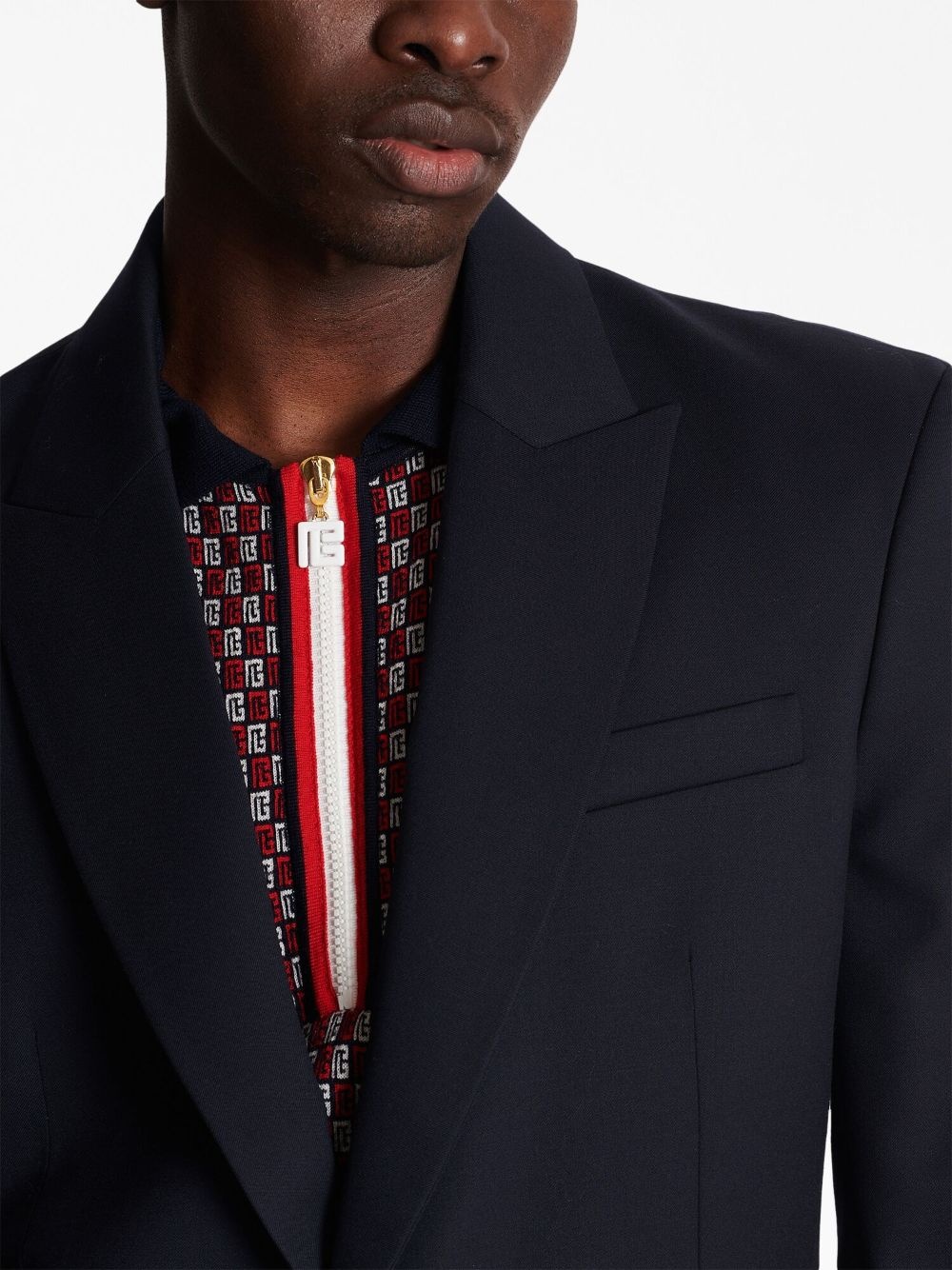 single-breasted wool blazer - 6