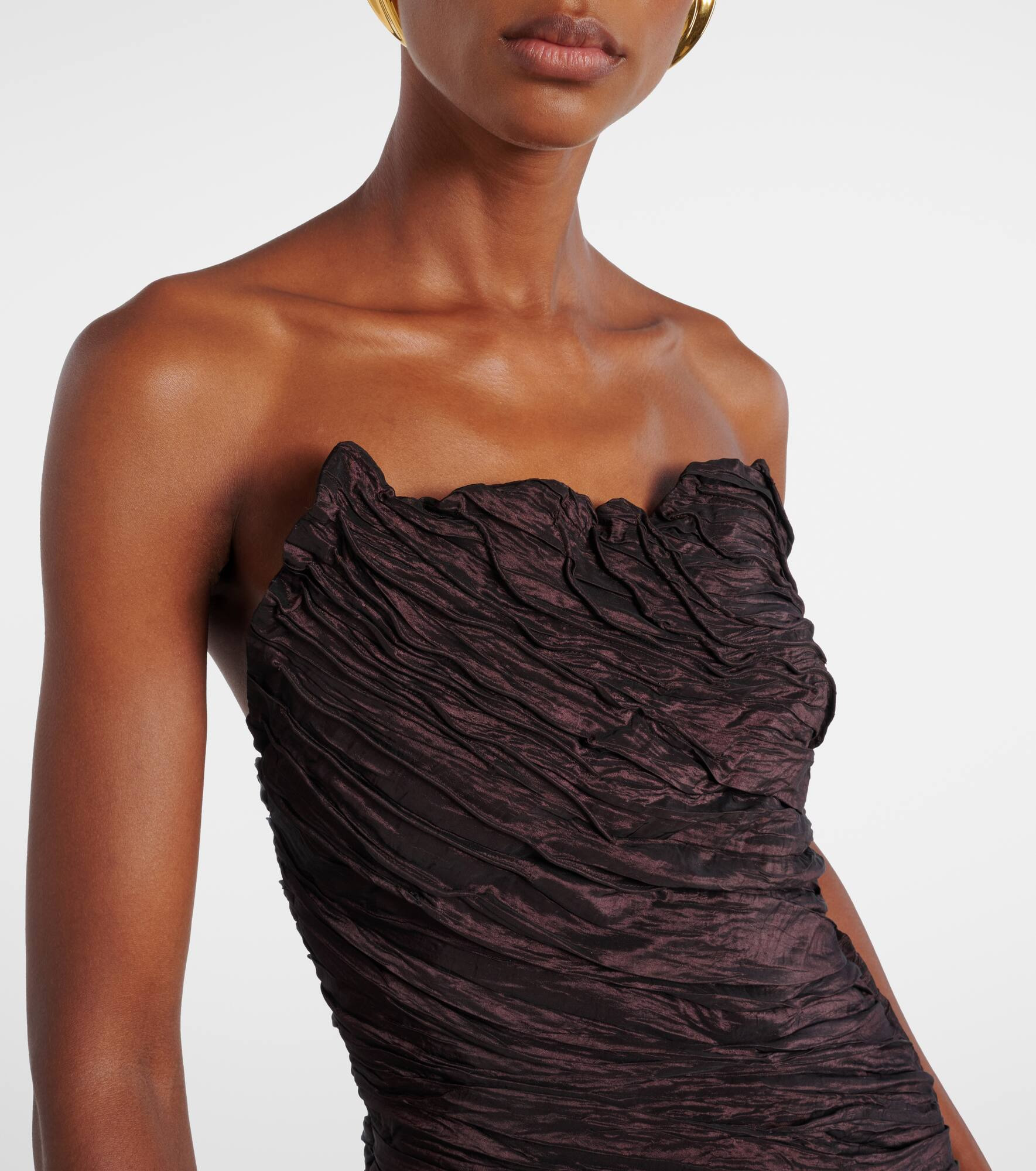 Draped off-shoulder corset gown - 4
