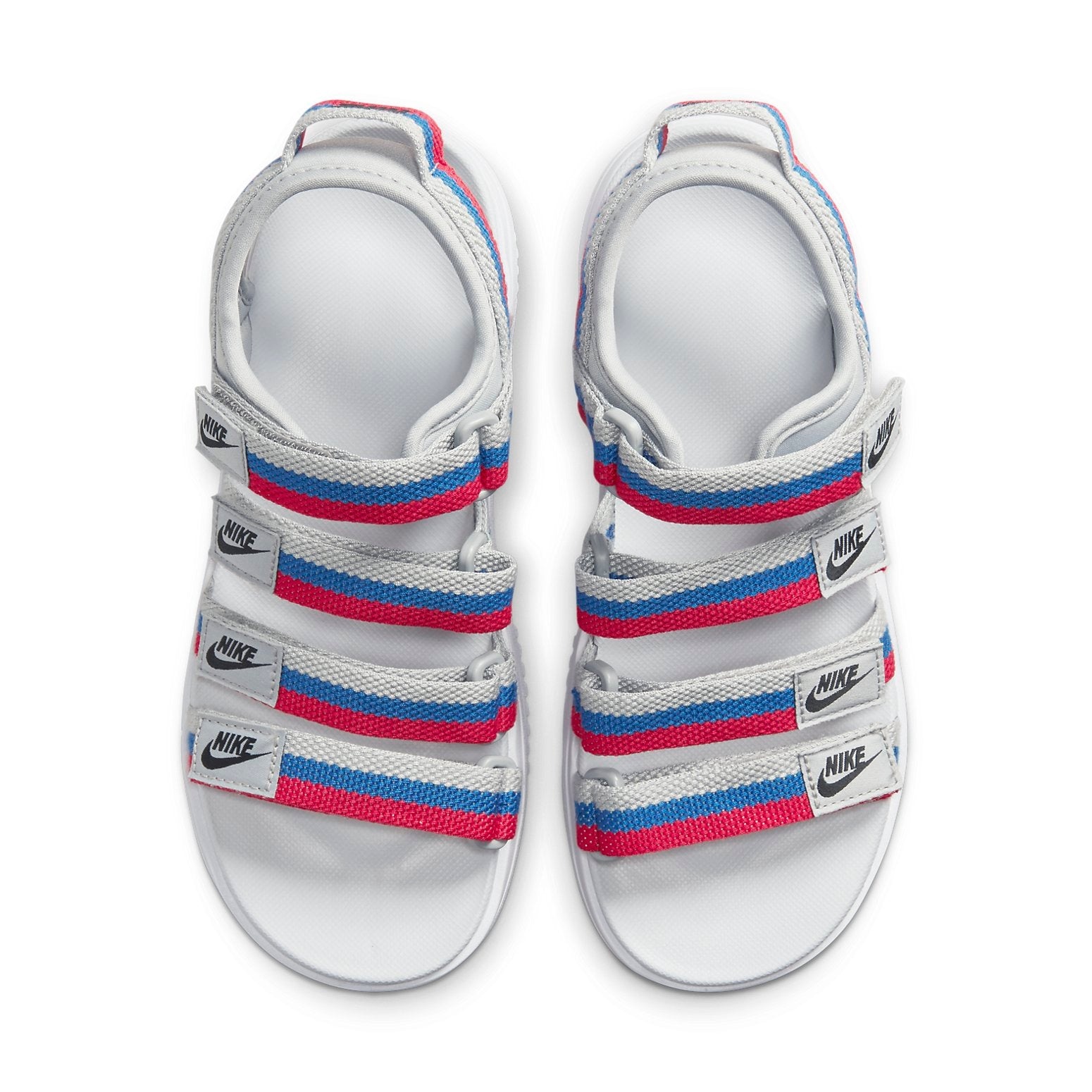 (WMNS) Nike Icon Classic Velcro Thick Sole Stylish Sports White Blue Red Sandals 'White Blue Red' DH - 4