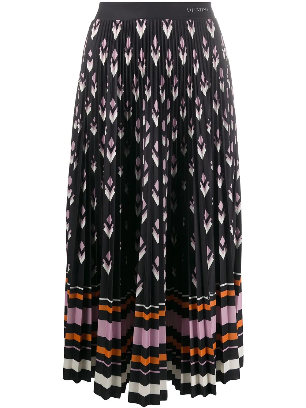 pleated multi-print skirt - 1