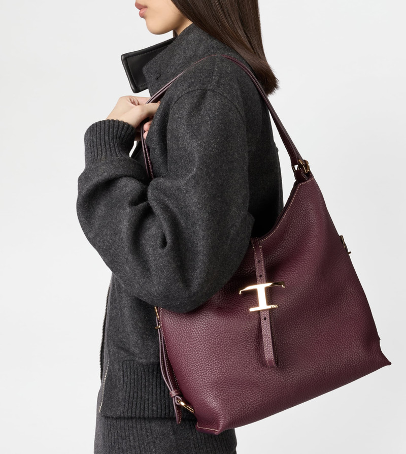 Tod's T TIMELESS SHOULDER BAG IN LEATHER SMALL - BURGUNDY outlook