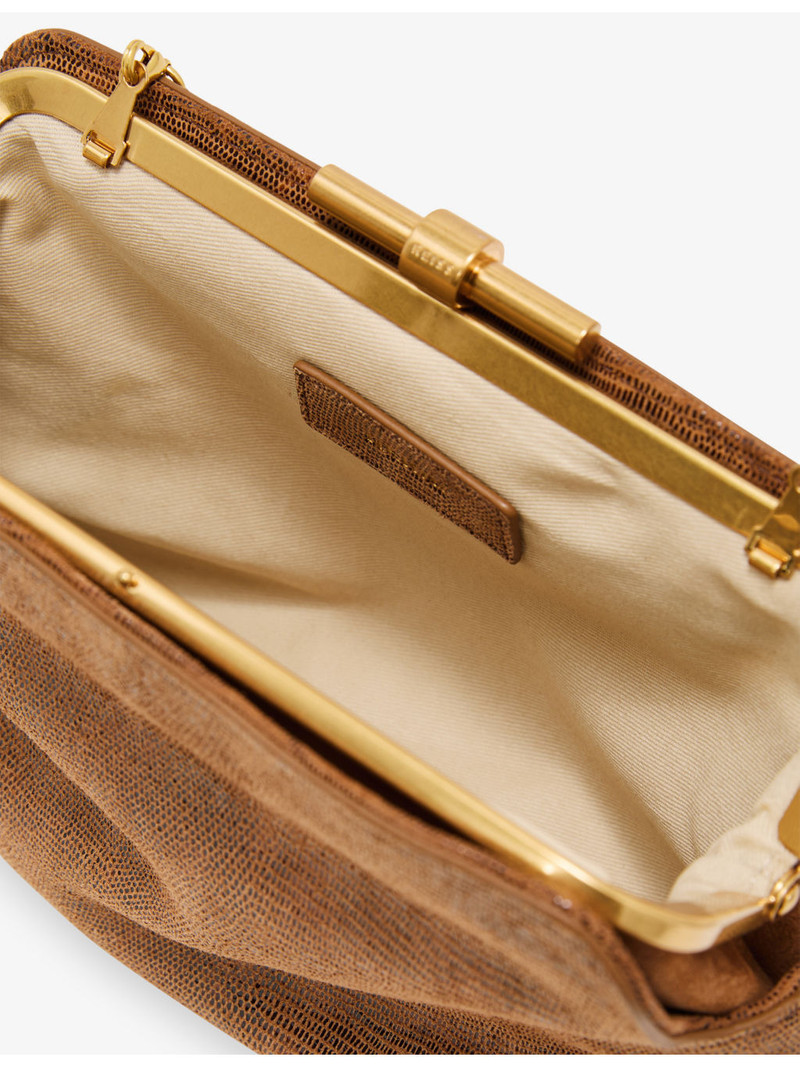 Bethany Lizard-Effect Suede Clutch Bag 5