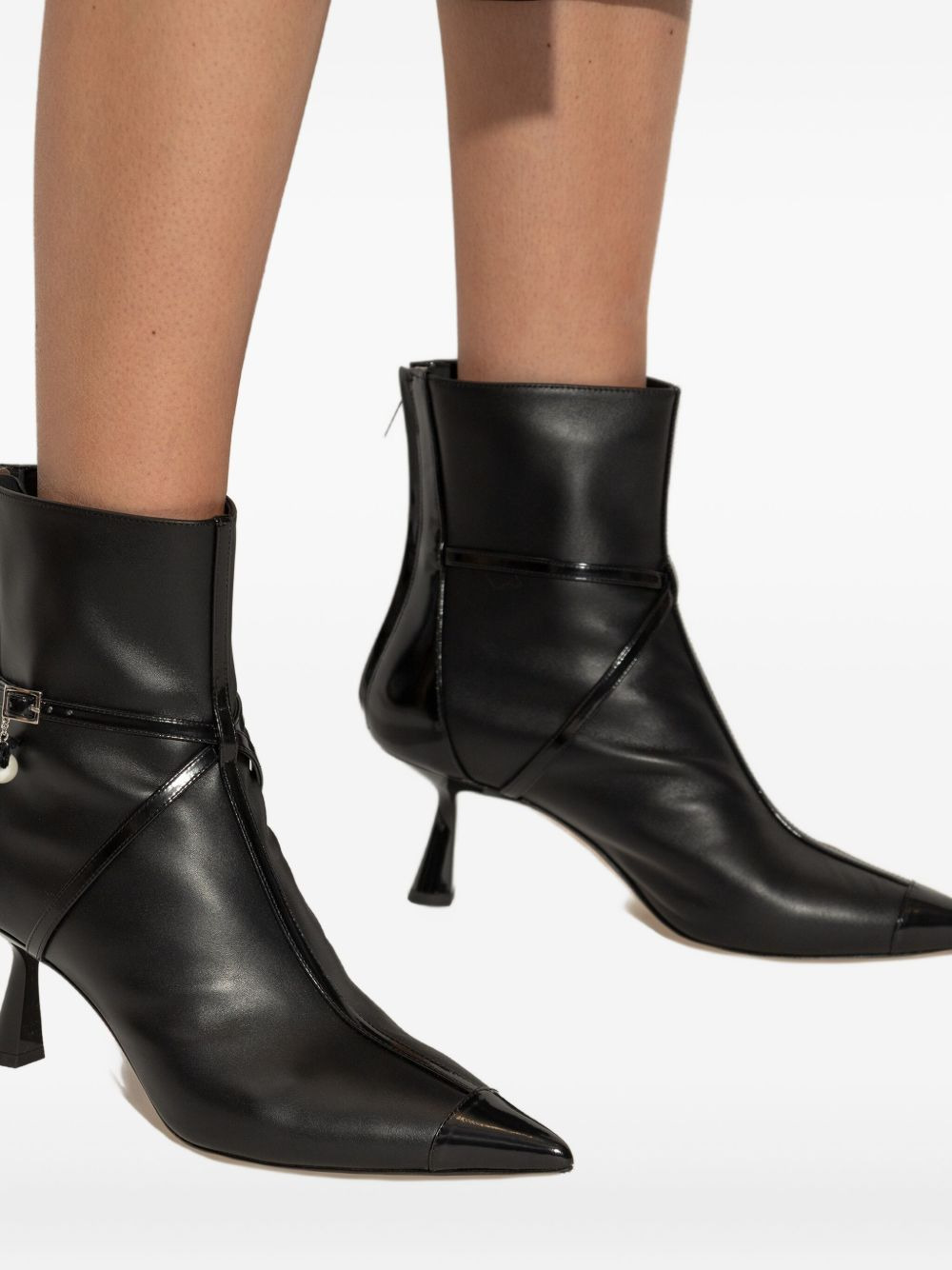70mm pearl-embellished pointed-toe boots - 4