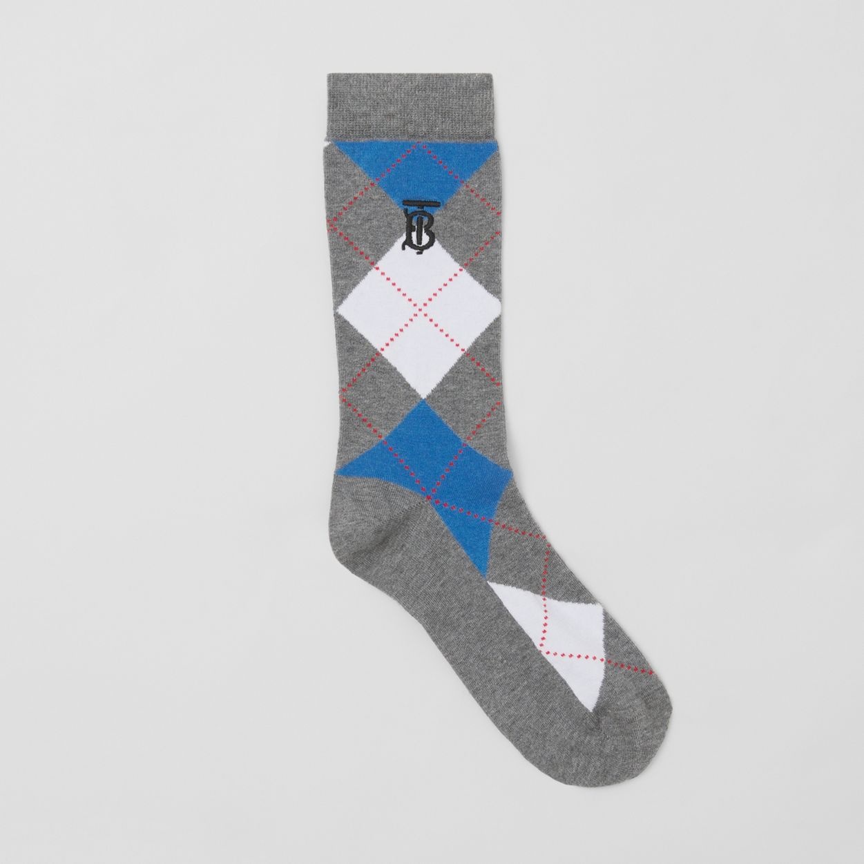 Argyle Intarsia Cotton Cashmere Blend Socks - 1