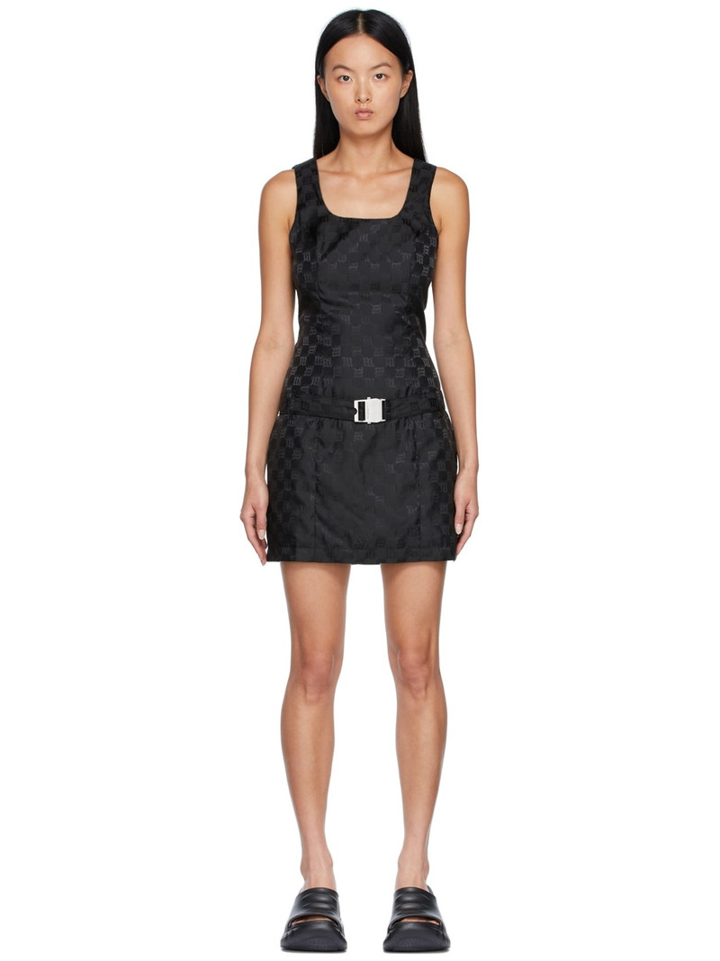 Black Jacquard Mini Dress - 1