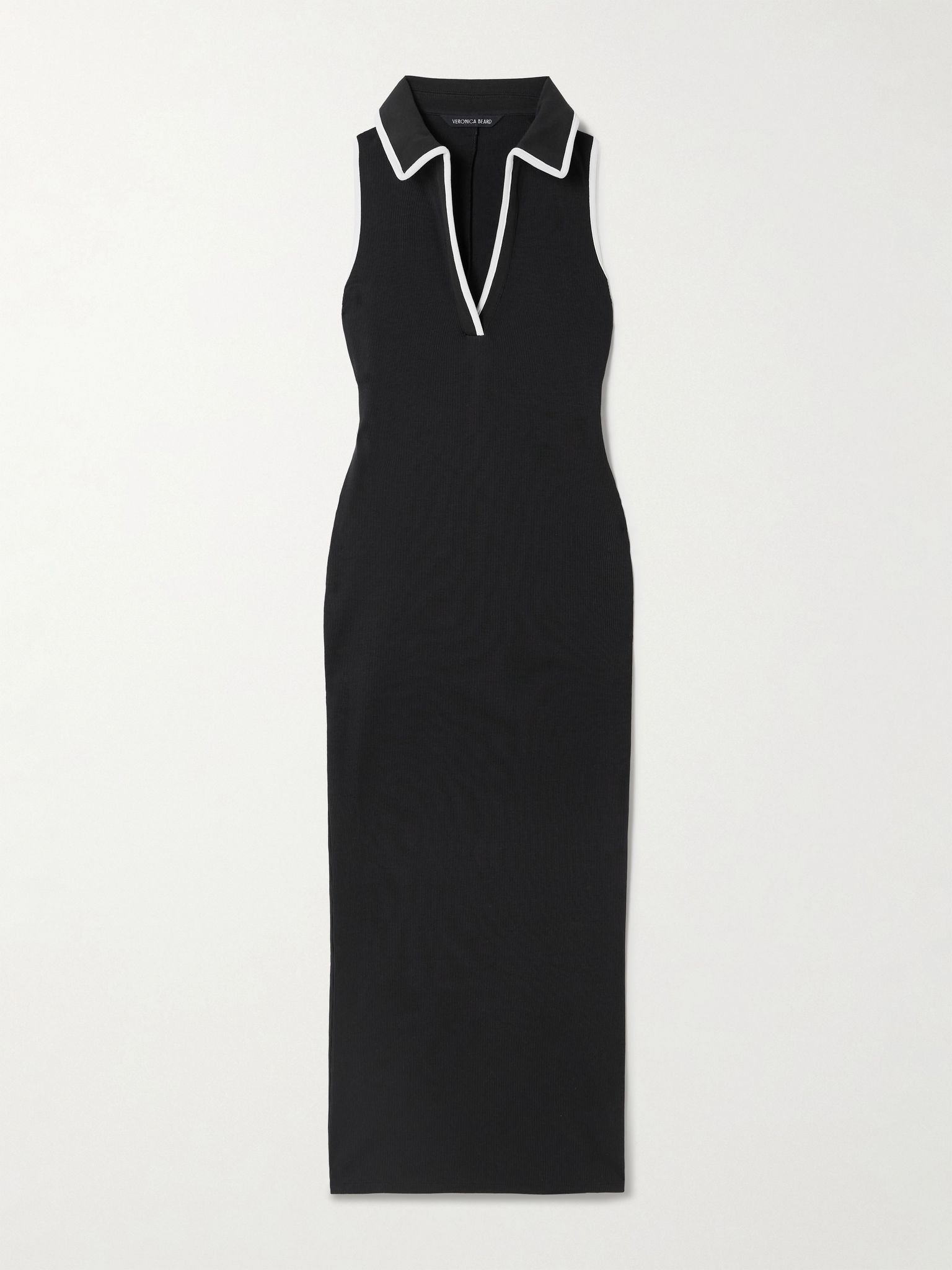 Darien ribbed stretch-Pima cotton midi dress Black - 1