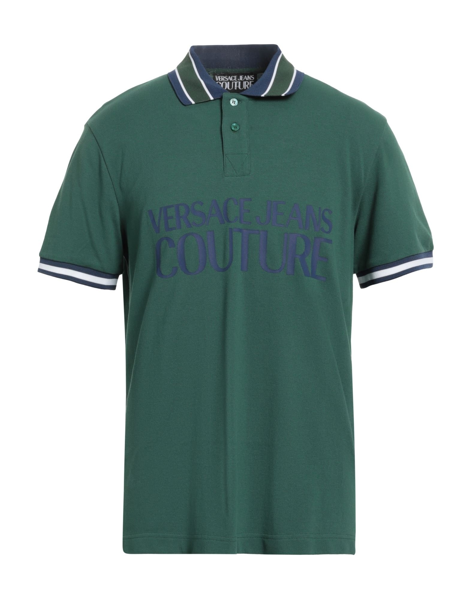 VERSACE JEANS COUTURE Green Men's Polo Shirt yoox REVERSIBLE
