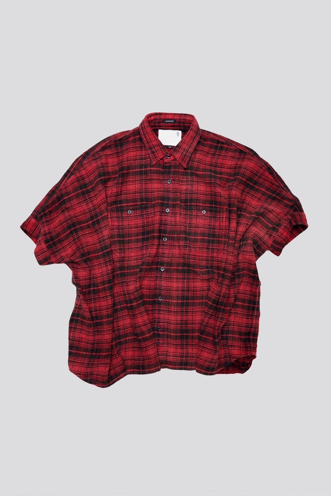 OVERSIZED RELAXED SHIRT - RED AND BLACK - 1