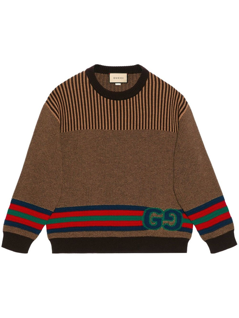 Double G striped wool jumper 1