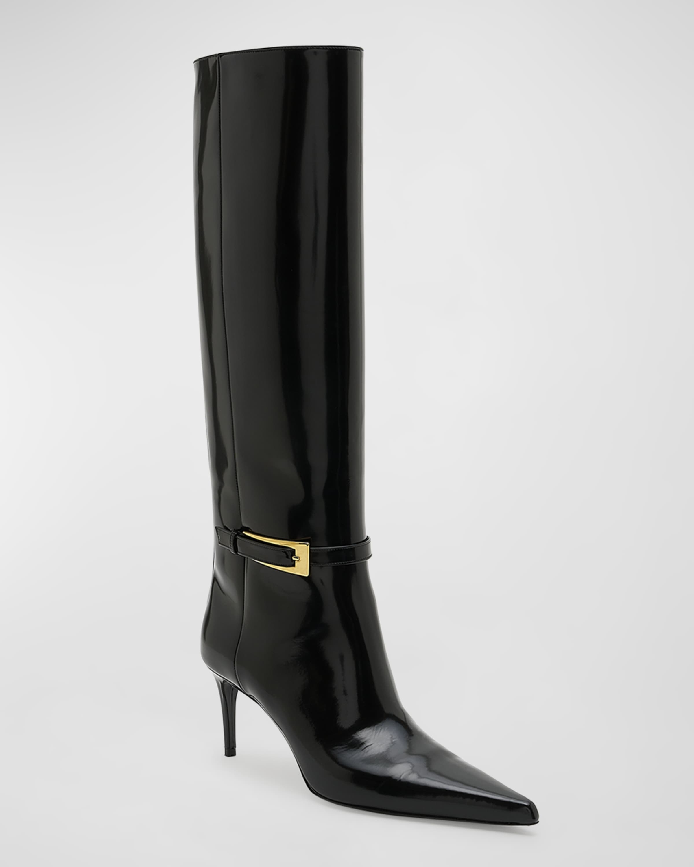 Lee Patent Buckle Knee Boots - 5
