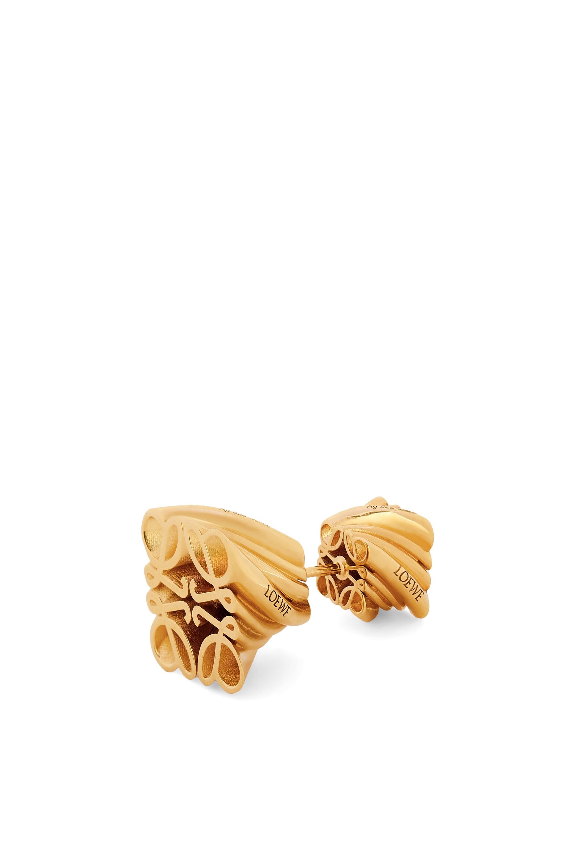 Twisted Anagram stud earring in sterling silver - 3