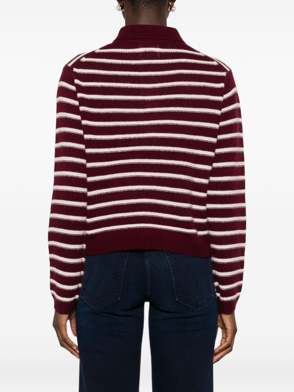 striped button-placket polo top - 4