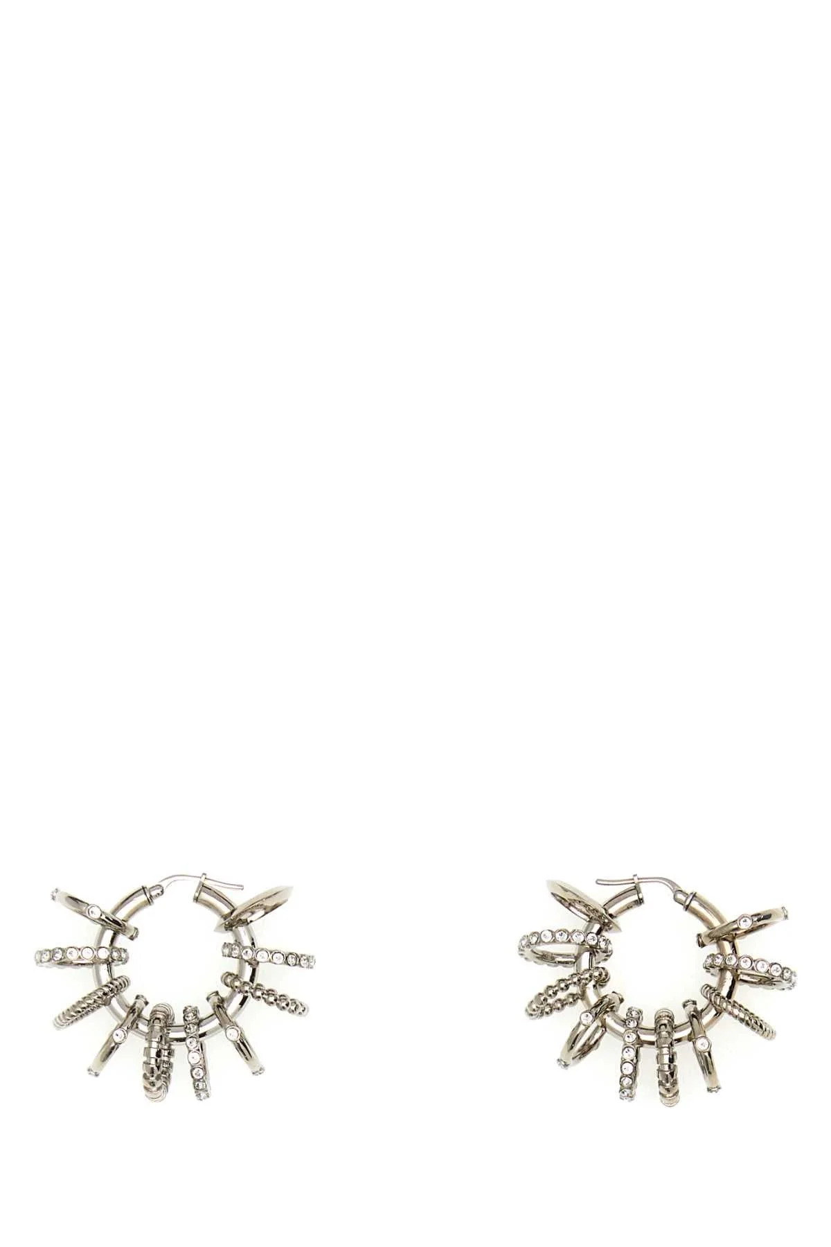 Amina Muaddi Women Silver Metal Multi Ring Earrings - 1