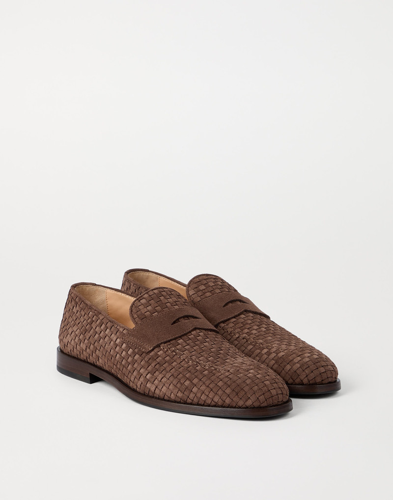 Braided suede penny loafers 2