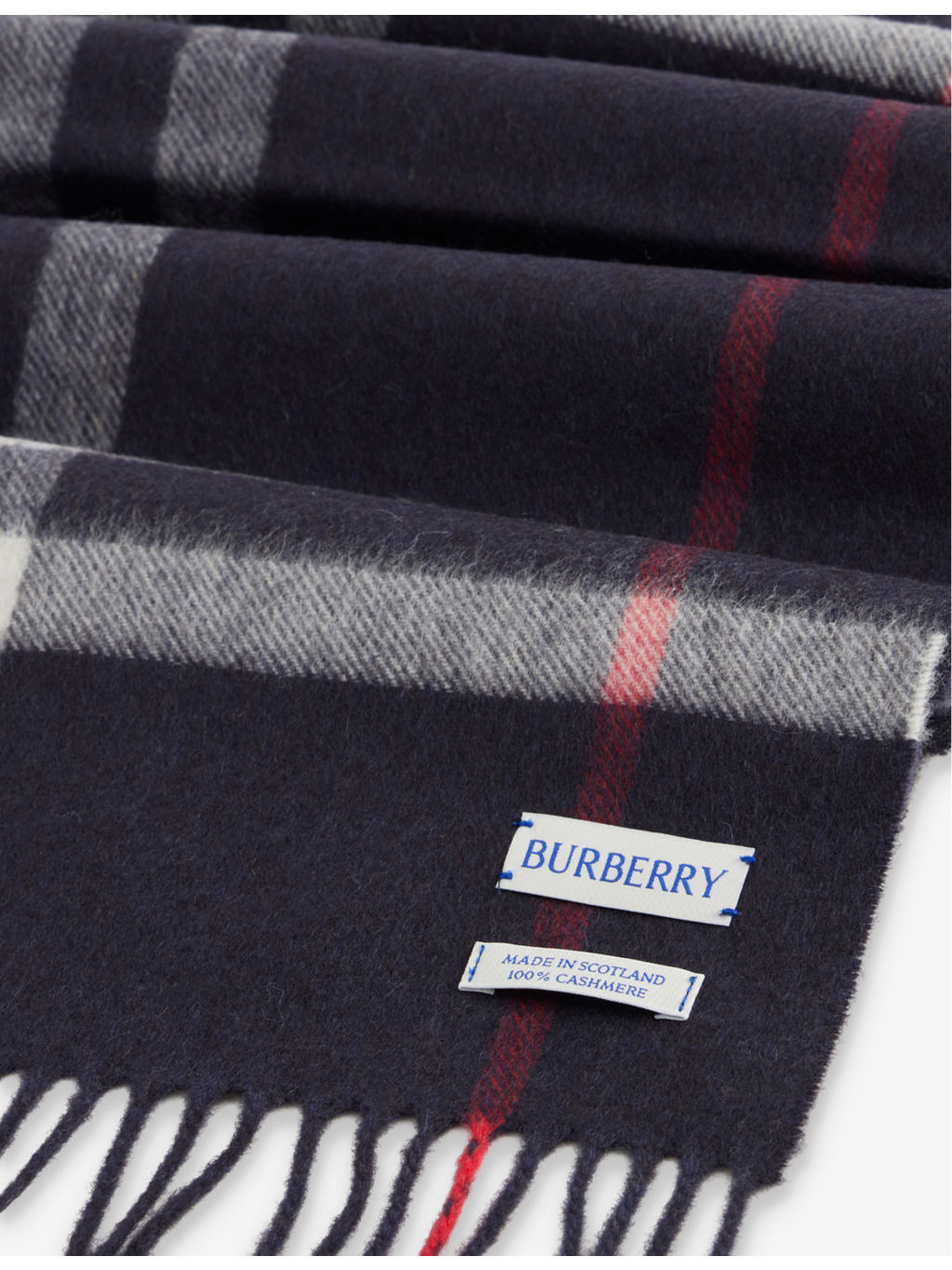 Check-print fringed cashmere scarf - 3