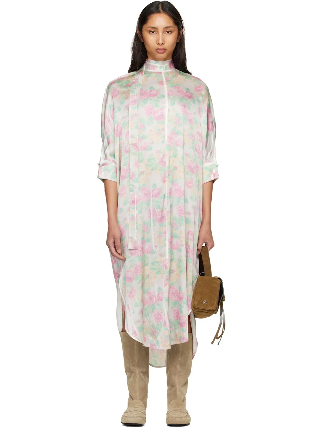 Multicolor Blouse Midi Dress - 1