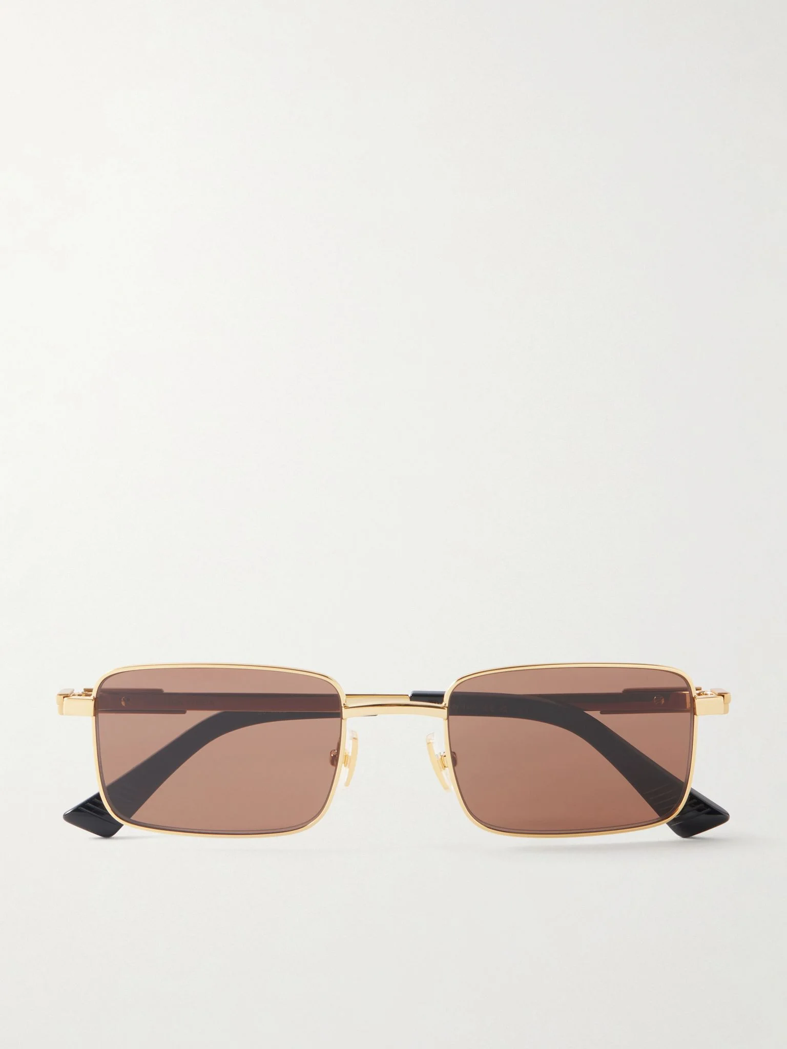 Square-Frame Gold-Tone Metal Sunglasses Gold - 1