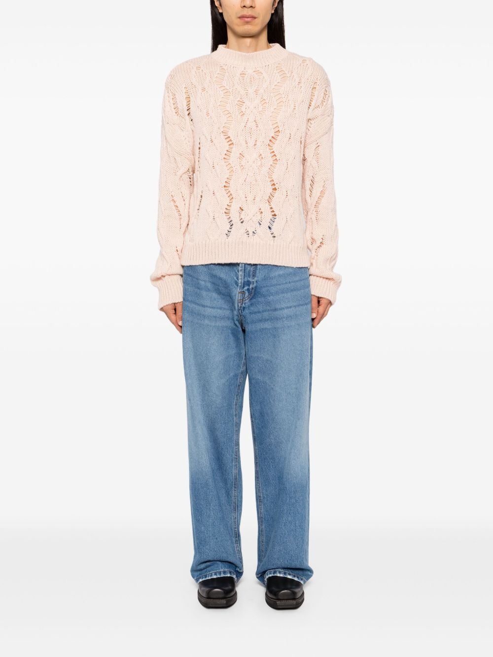 cable sonar round-neck jumper - 2