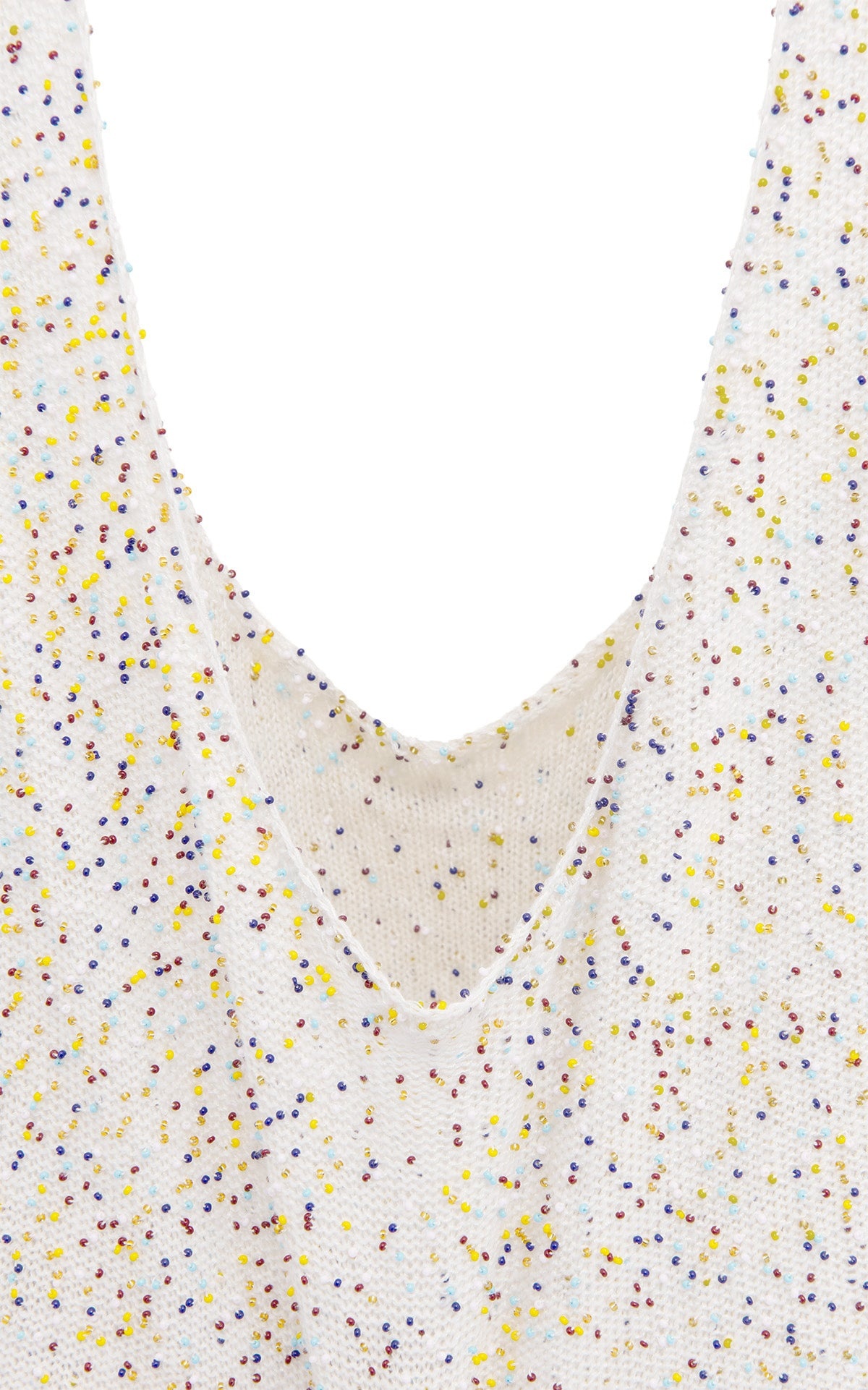 Manasa Knit Hobo Bag in Ivory Multi Beaded Cashmere - 4