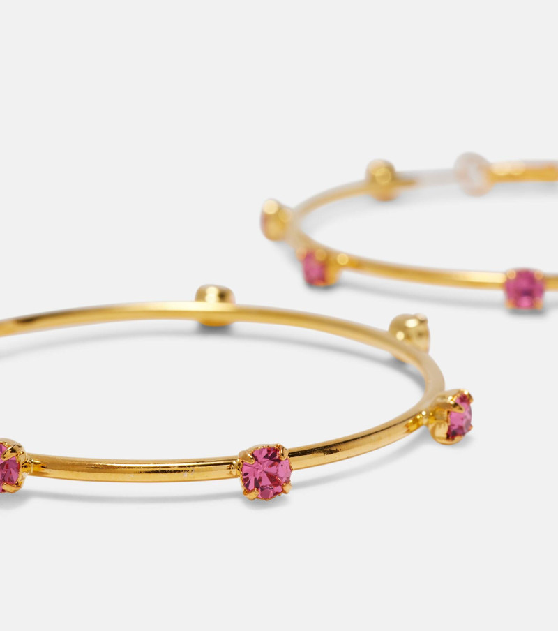 Embellished gold-plated hoop earrings 4
