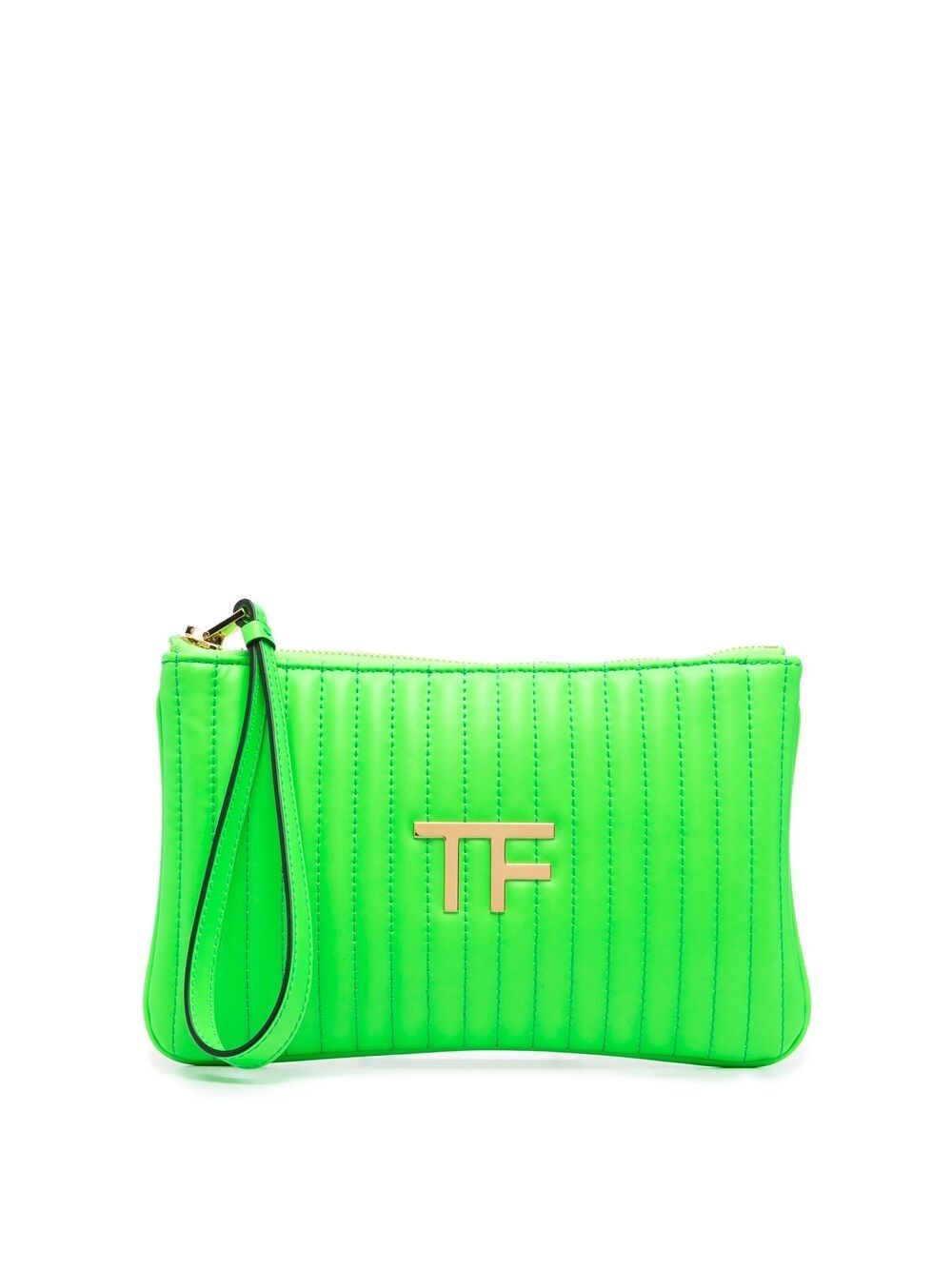 padded logo-plaque clutch bag - 1