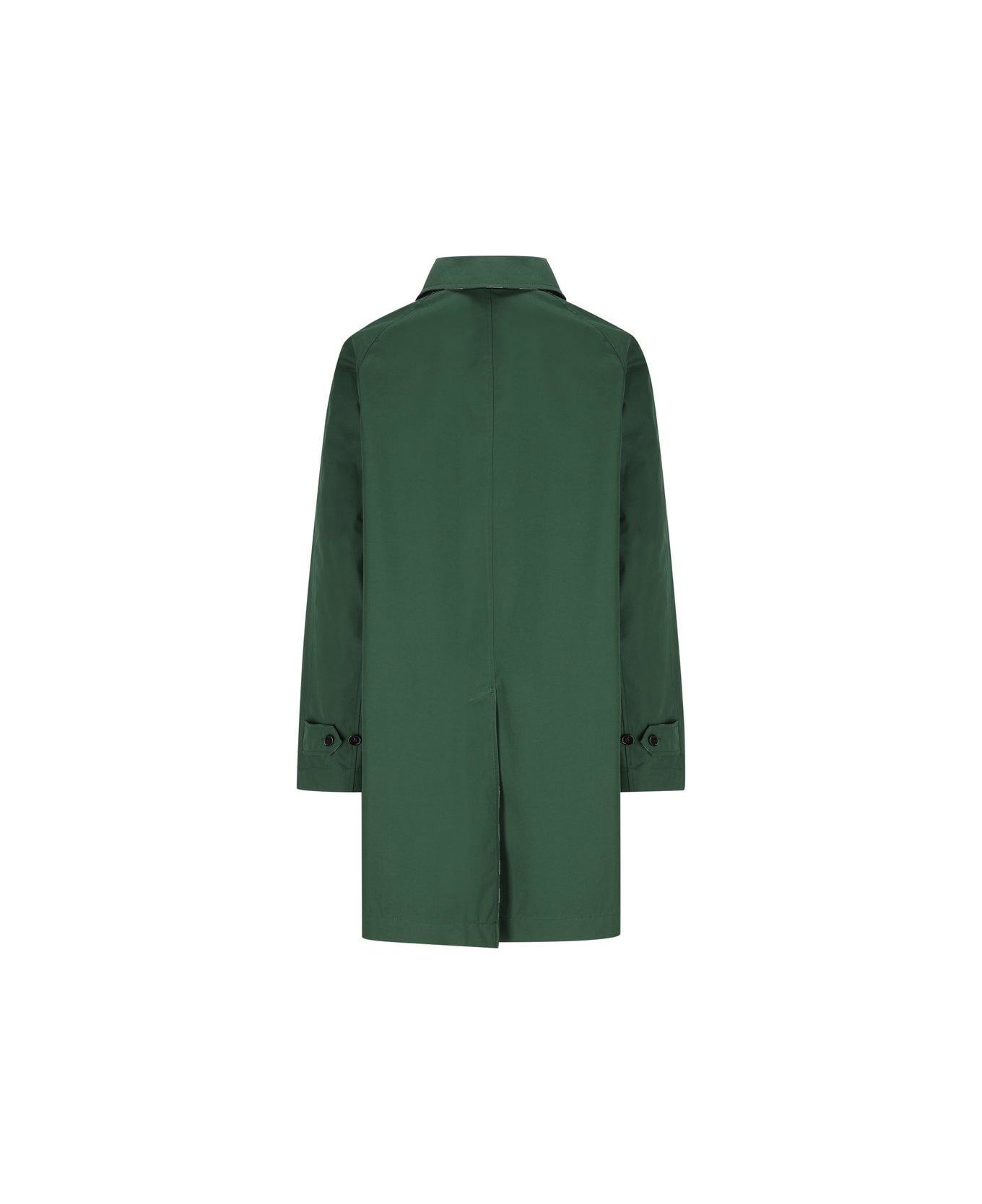 Reversible Checked Buttoned Car Coat - 2