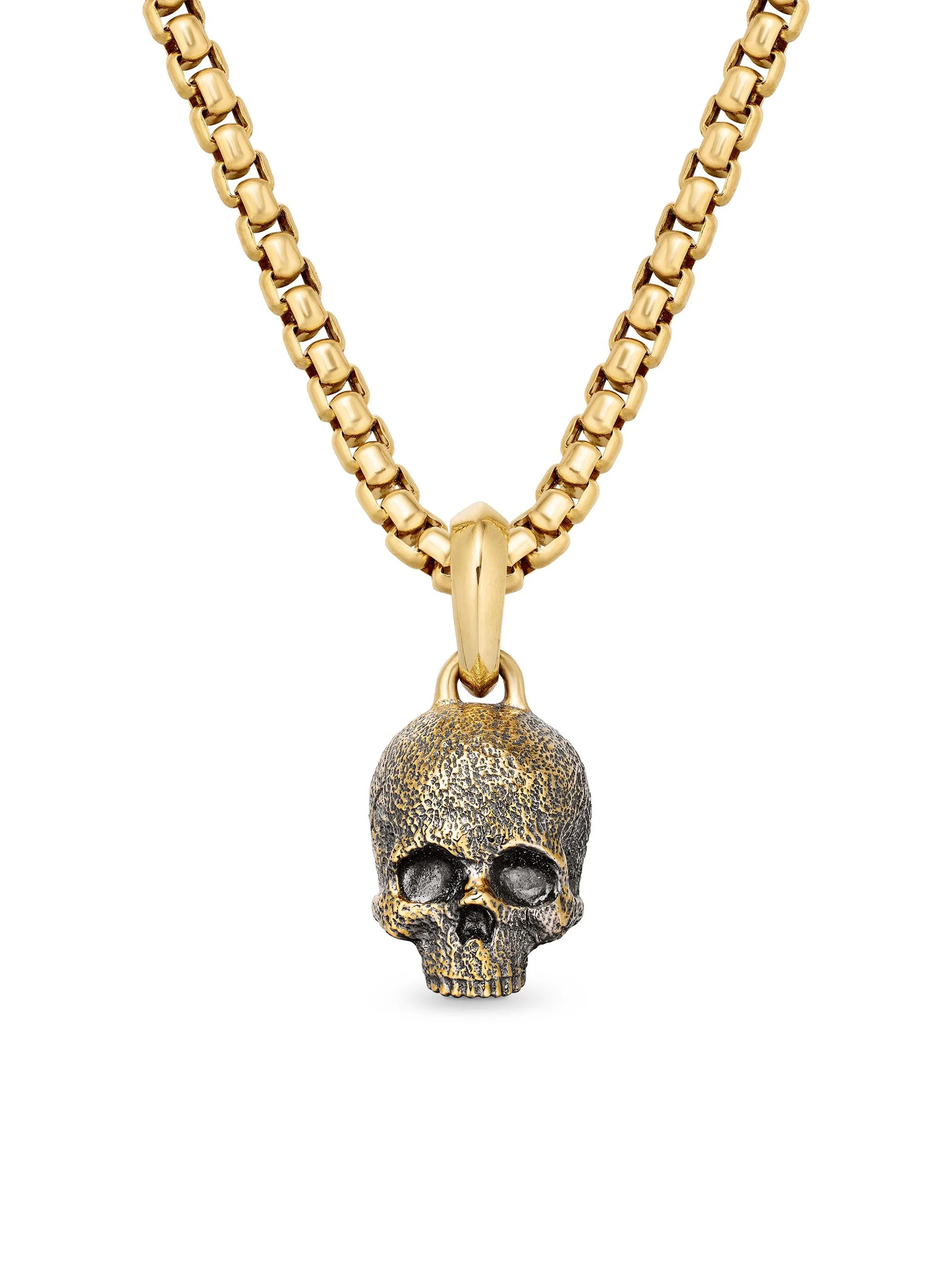 Men's Memento Mori Skull Amulet in 18K Yellow Gold - Gold - 1