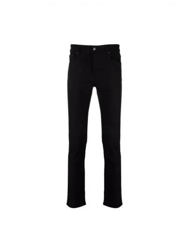 Men's Slim Fit Straight Pants Black - 2