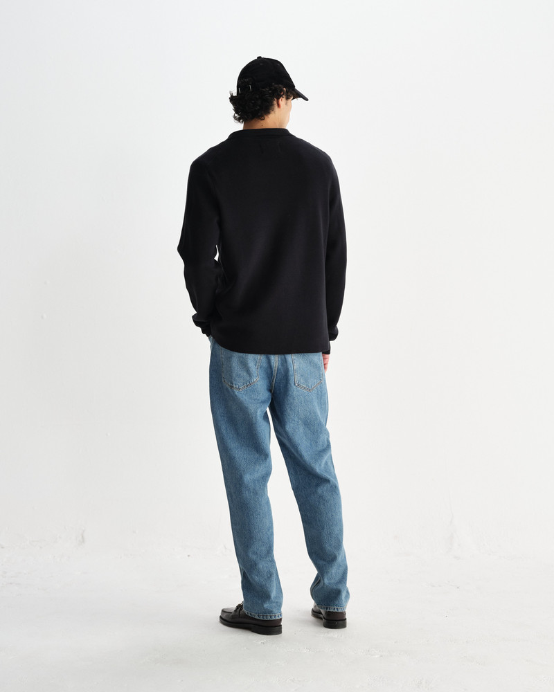 Carter - Black Open Collar Milano Knit Polo 7