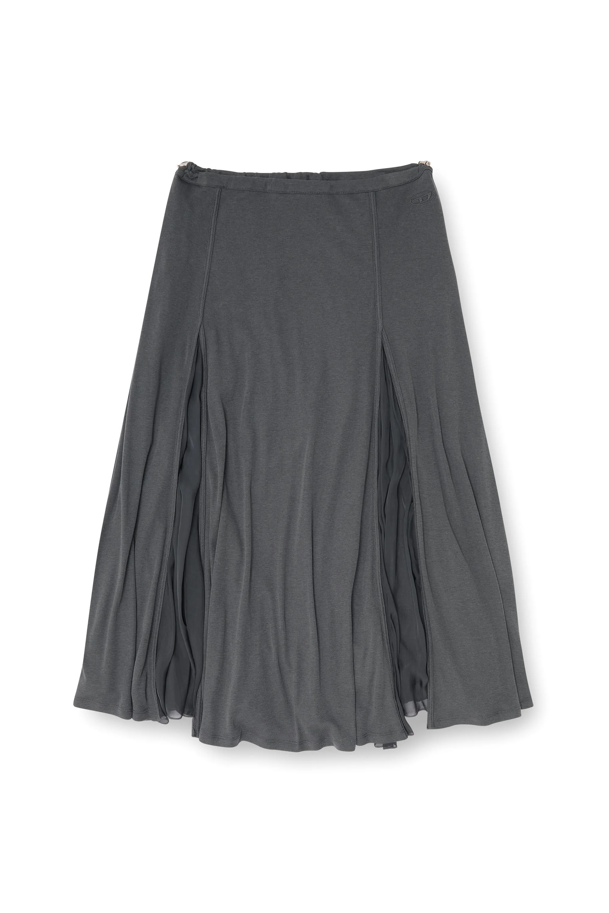 MIDI SKIRT IN RIBBED JERSEY AND CHIFFON - 1
