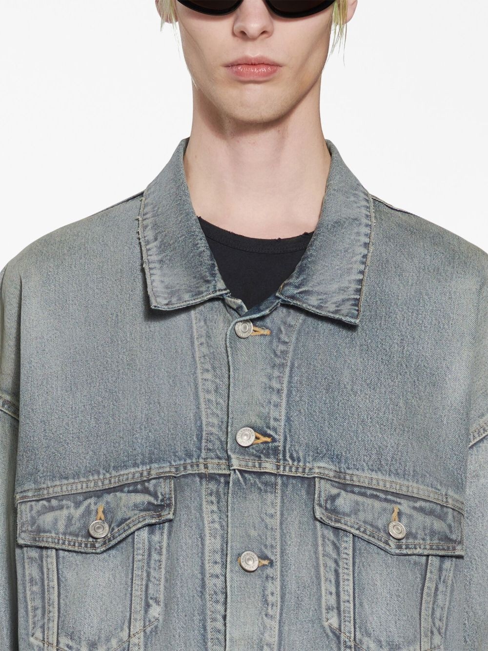 single-breasted denim jacket - 5