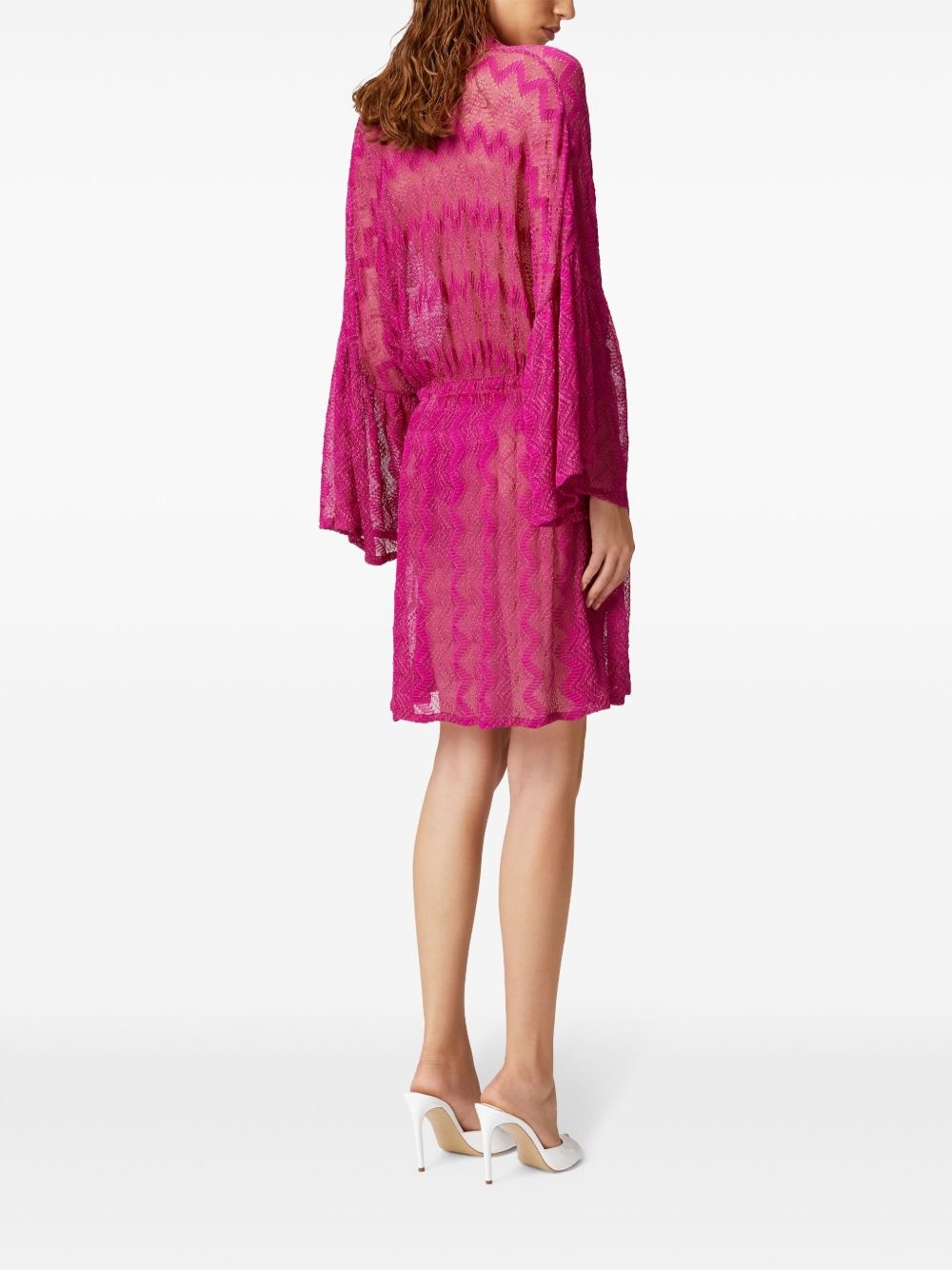 zigzag-woven mini dress - 4