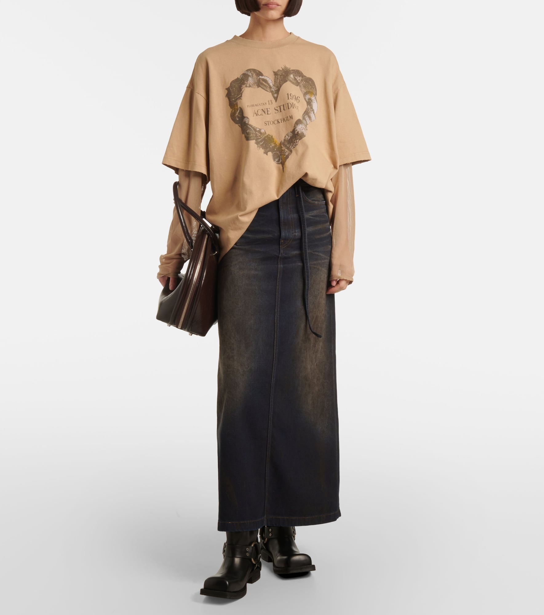Printed layered cotton T-shirt - 2