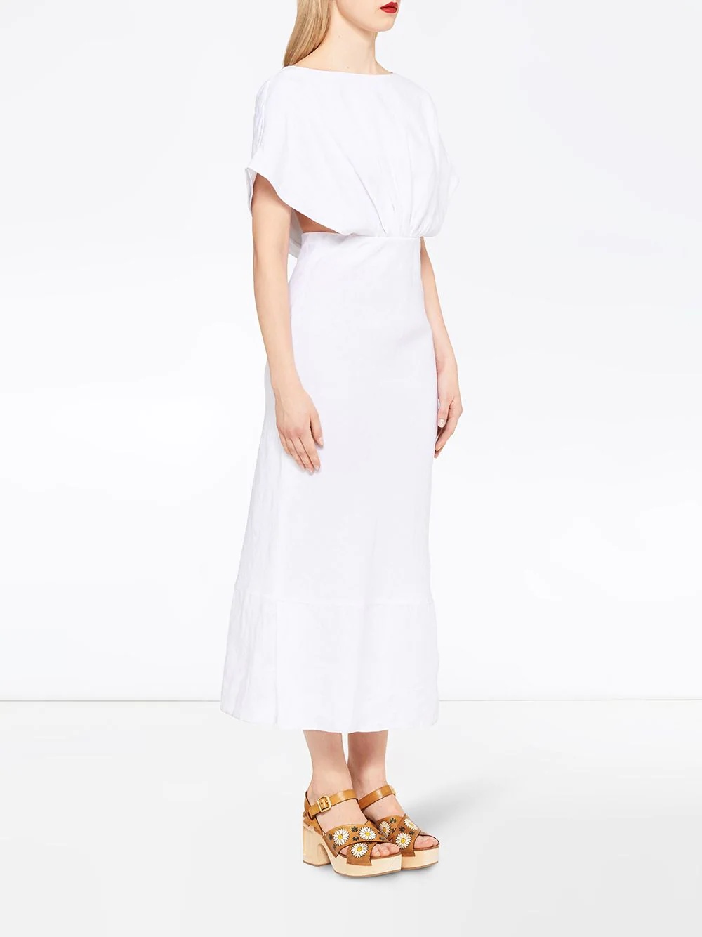 canvas mid-length dress - 3