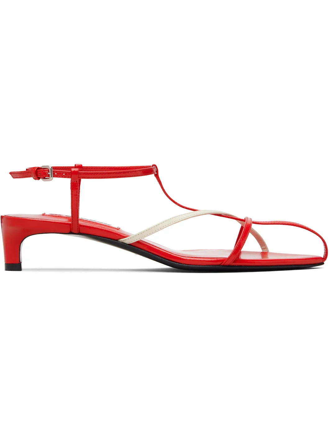 Red Cage Low Heeled Sandals - 1