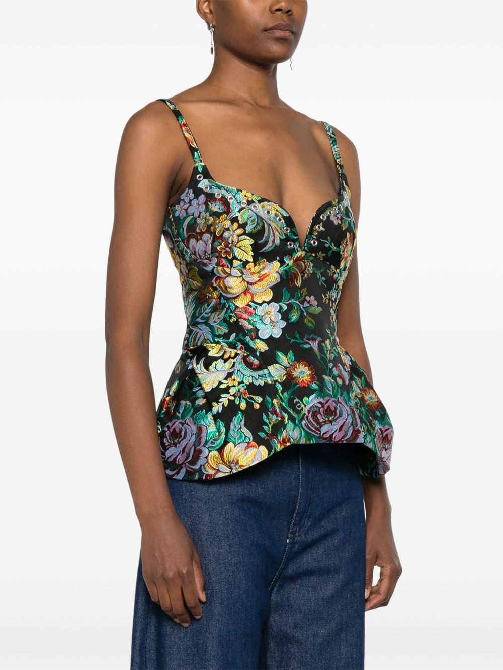 brocade corset-style top - 3