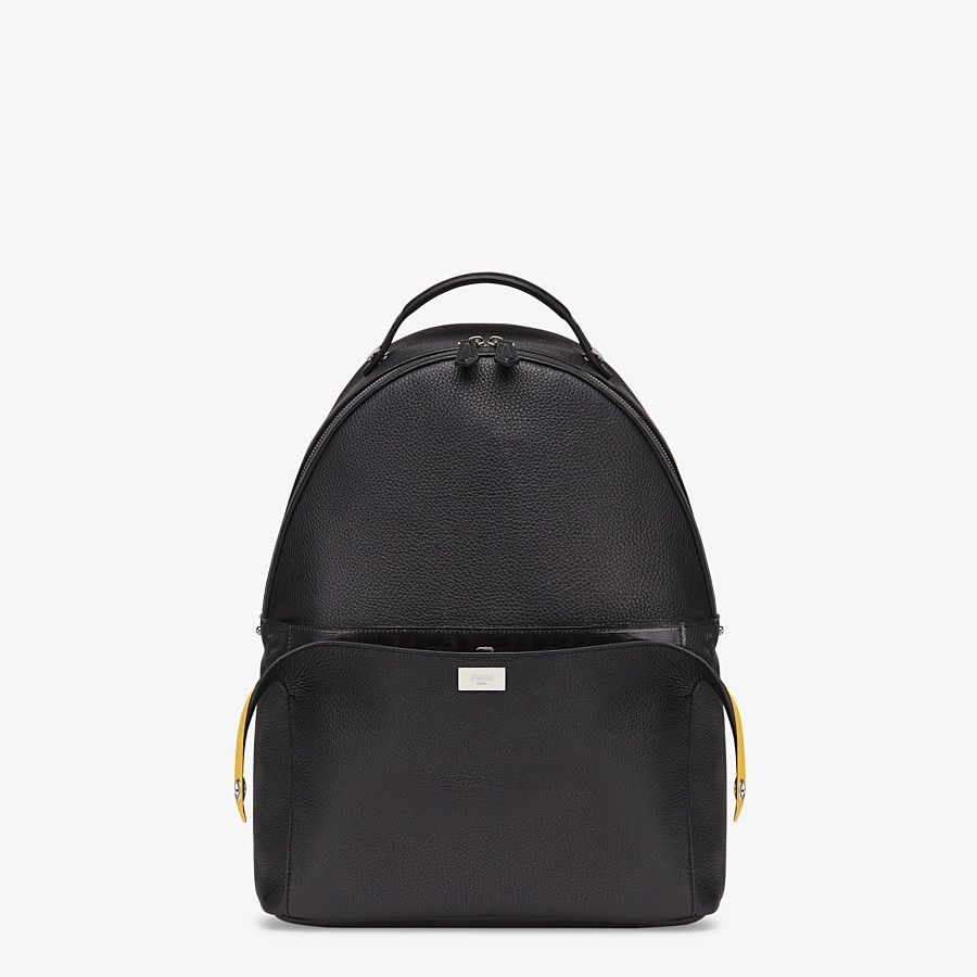 Black leather backpack - 1