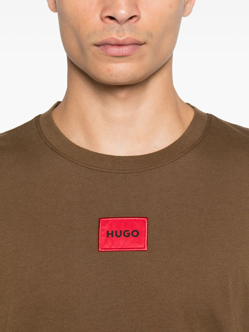 Hugo Logo-embroidered Cotton T-shirt 4