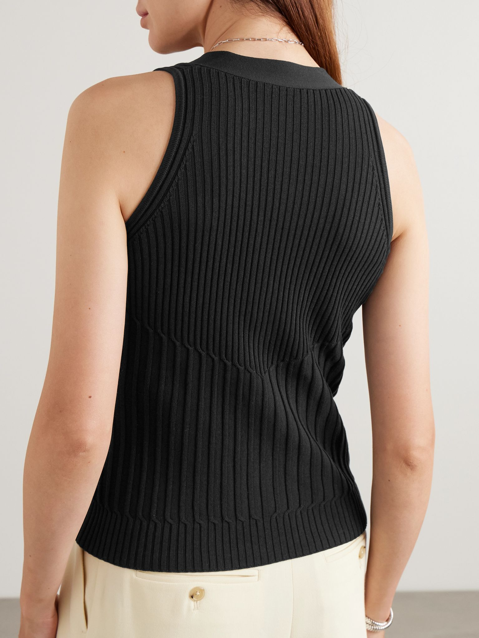 Bimba ribbed cotton-blend vest Black - 3