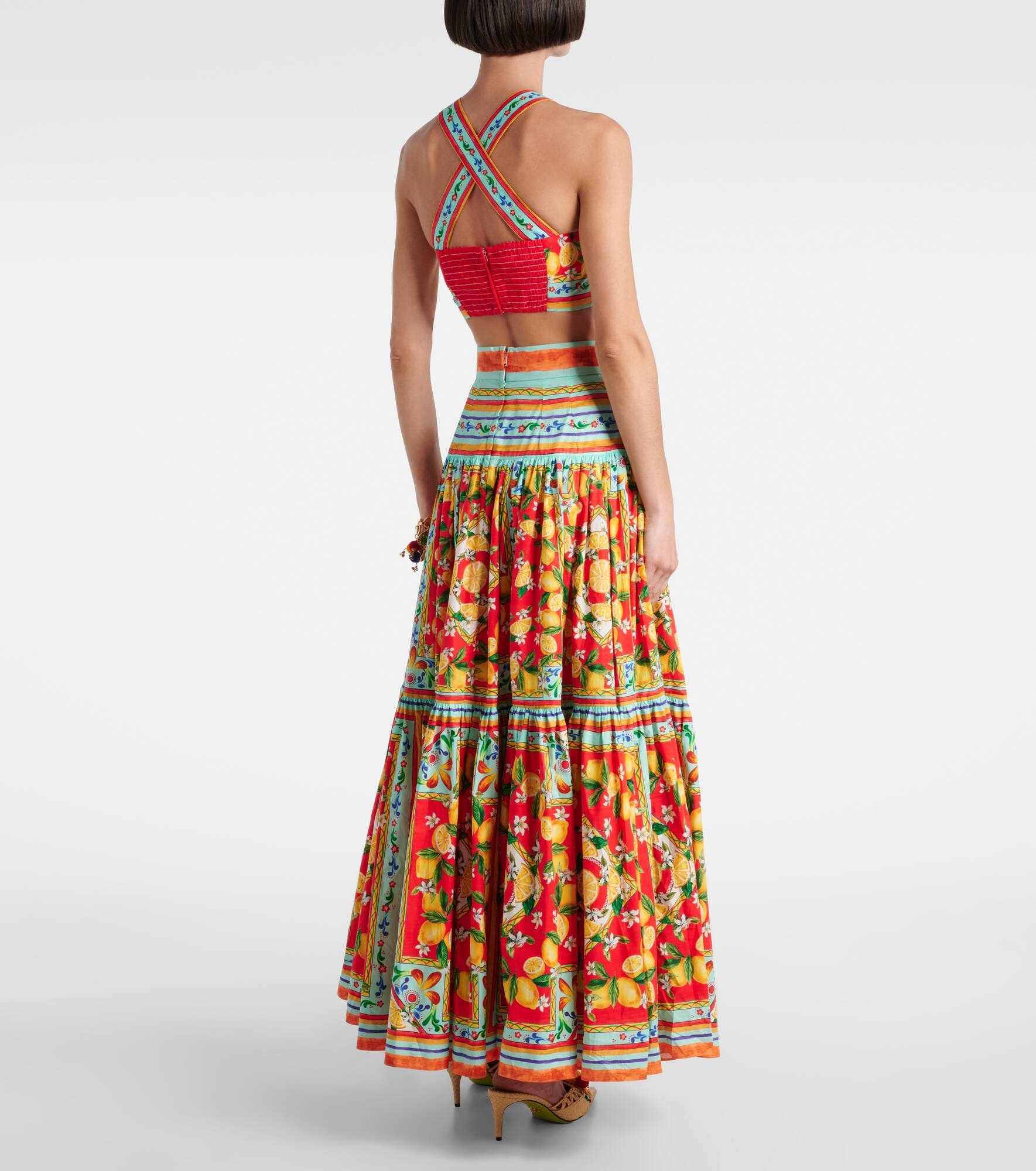 Taormina printed cotton maxi skirt - 3