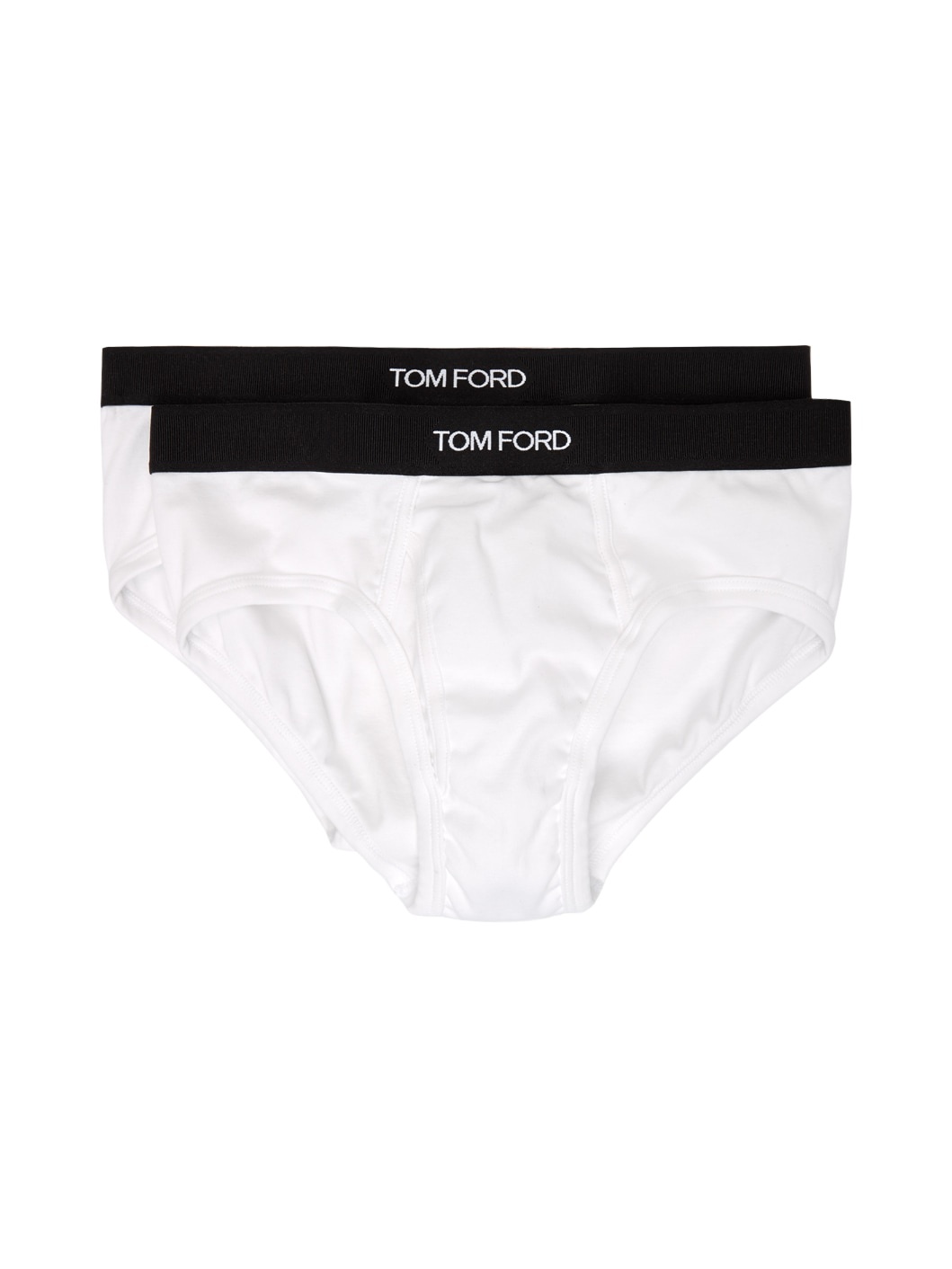 Two-Pack White Cotton Briefs - 4
