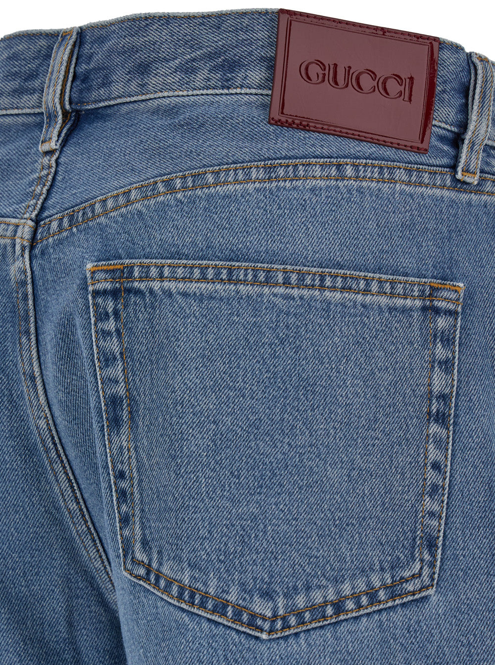 Gucci Women '90'S' Light Blue Straight Jeans With Logo Patch In Denim Woman - 3