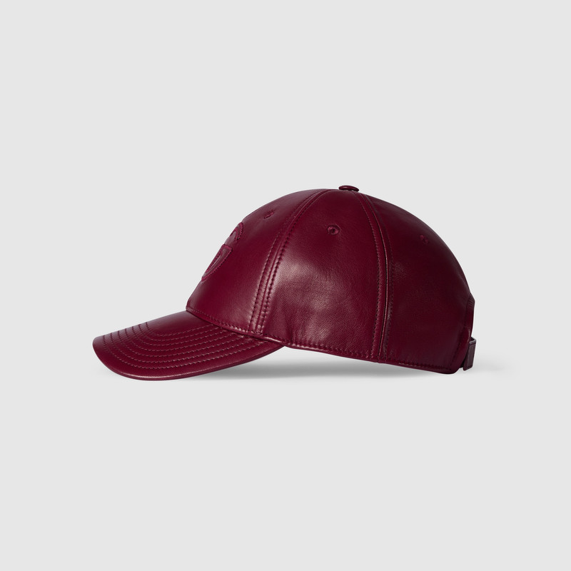 GUCCI Leather baseball hat with Double G outlook