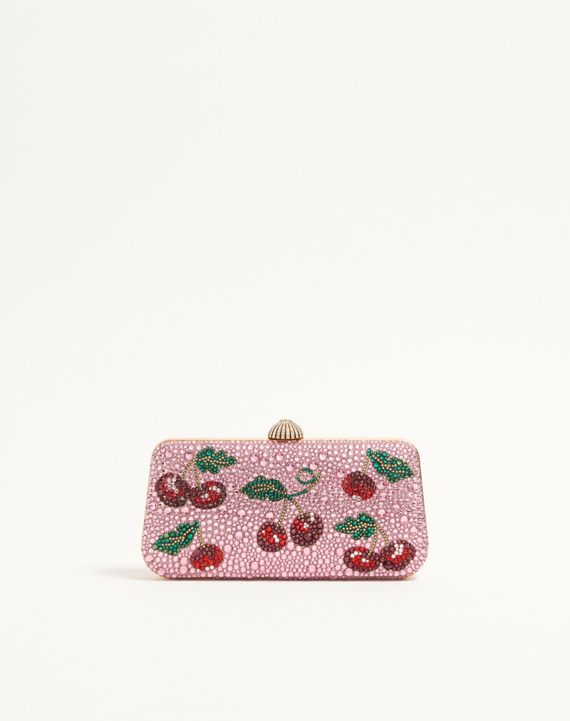 VALENTINO GARAVANI CARRY SECRETS MINAUDIERE WITH CHERRYFIC RHINESTONE MOTIF 5