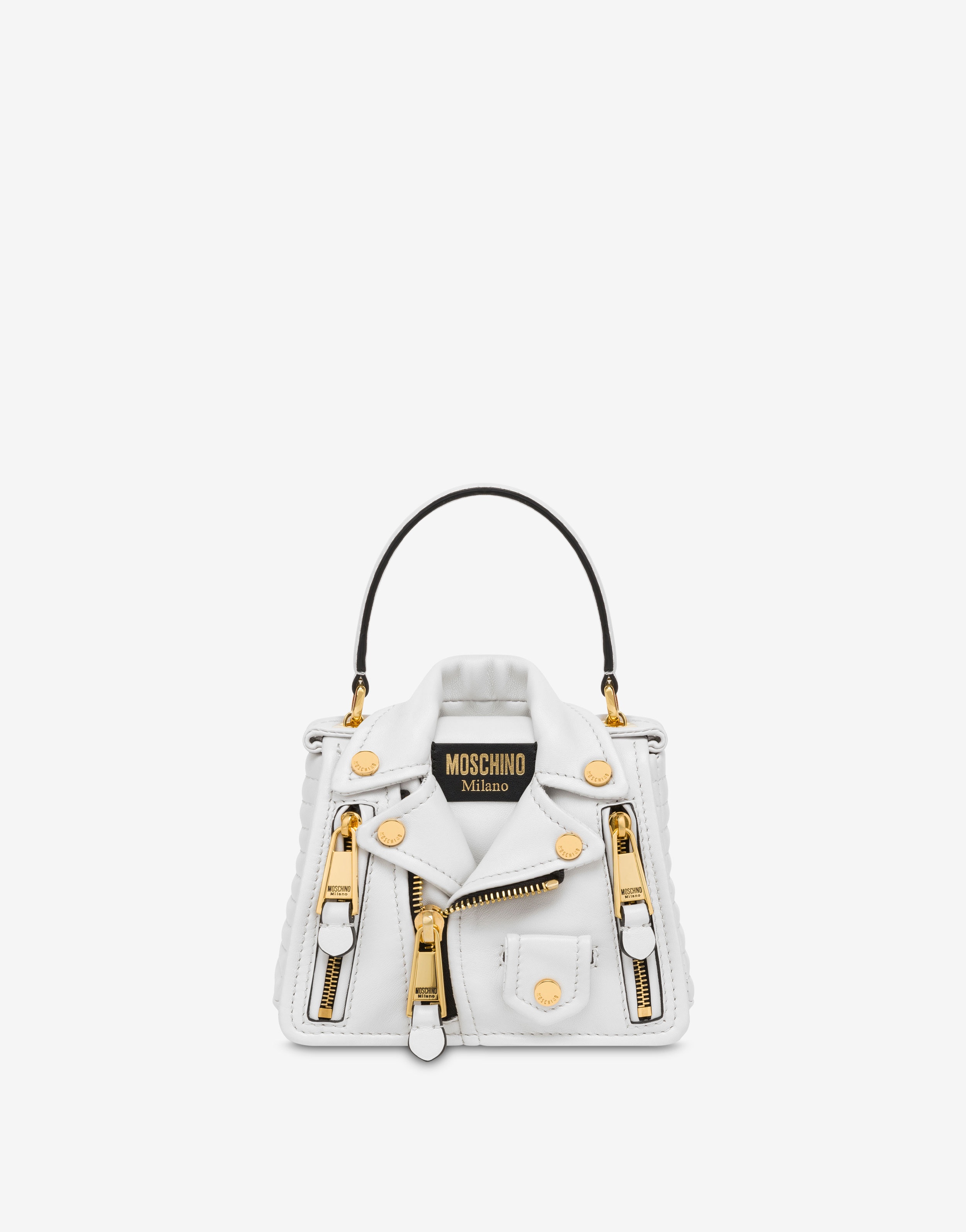 MINI MOSCHINO NAPPA LEATHER BIKER BAG - 1