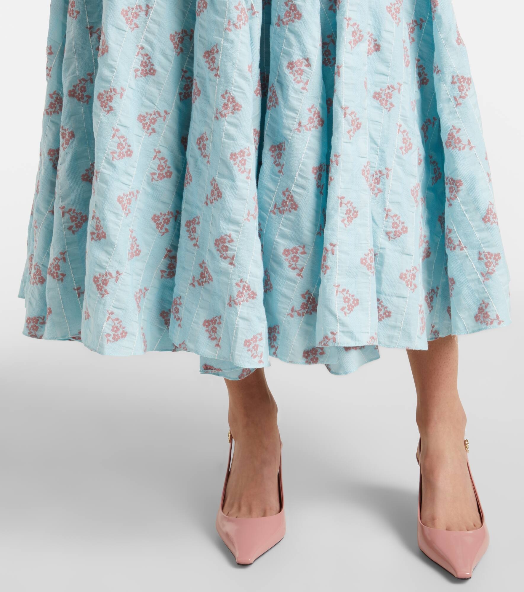 Rousseau floral cotton-blend midi dress - 5