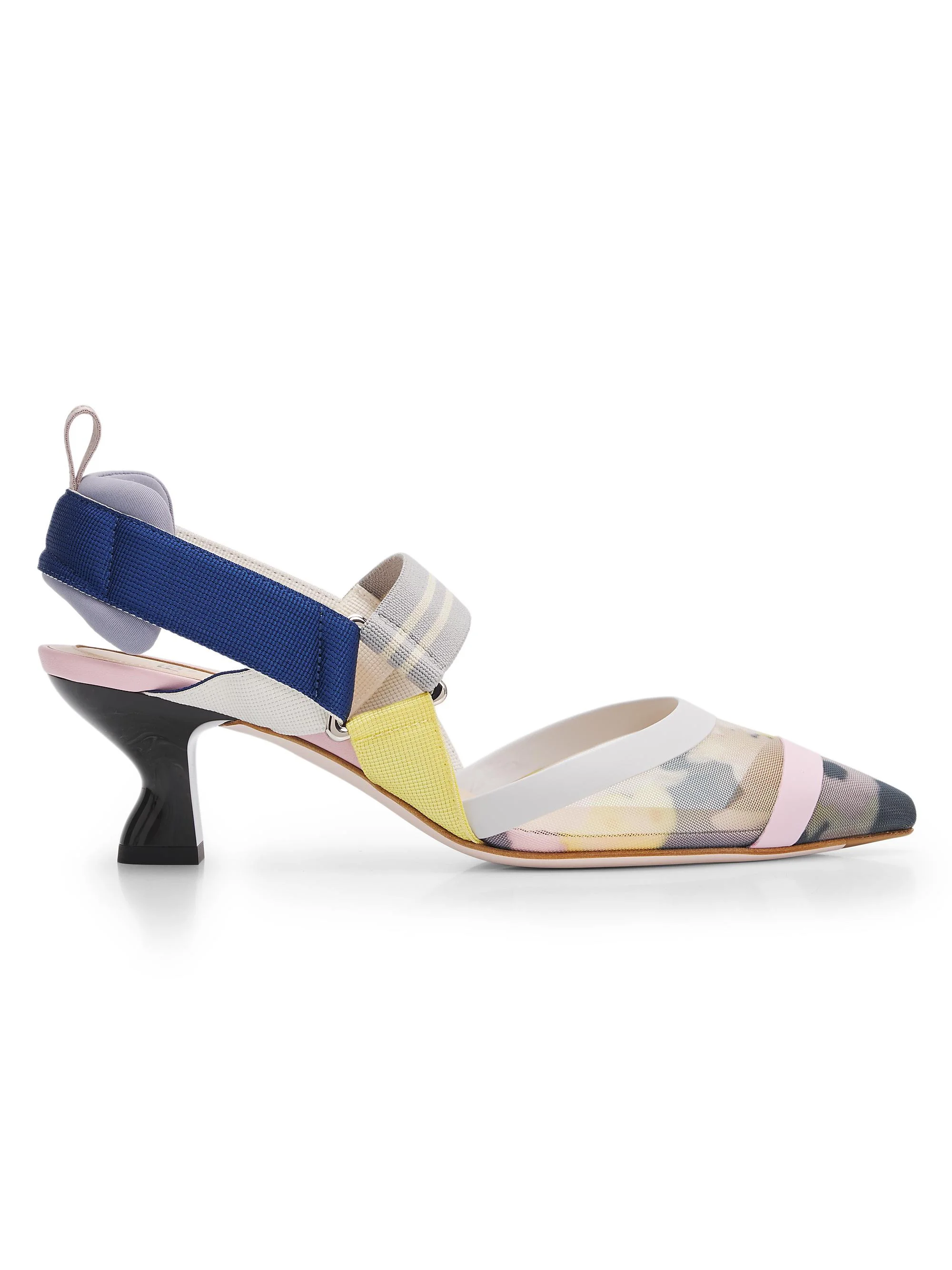 Women's Colibri 55MM Mesh Slingback Pumps - Nero Multi Grigio Scur - 1
